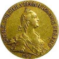 (1766, СПБ ТI) Монета Россия-Финдяндия 1766 год 5 рублей  Тип 2 Золото Au 917  UNC